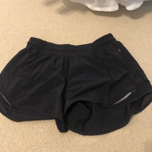 Size 4 black lululemon workout shorts